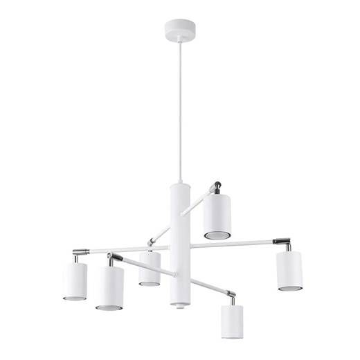 Biały industrialny żyrandol 6-punktowy - A394-Gito Lumes One Size Edinos.pl