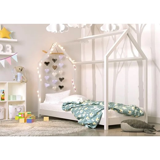 Białe łóżko dziecięce typu domek 80x180 - Olaf Elior One Size Edinos.pl