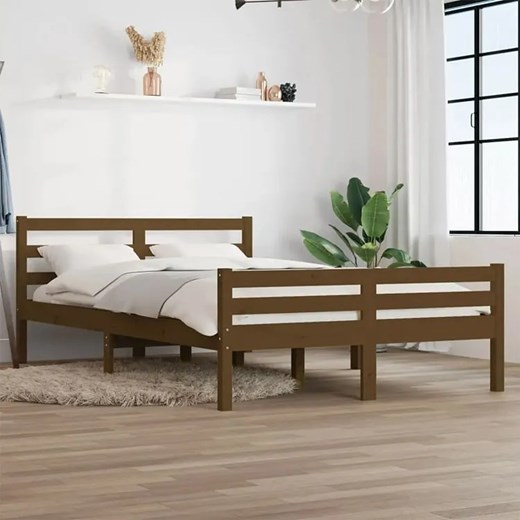 Sosnowe podwójne łóżko miodowy brąz 160x200 - Aviles 6X Elior One Size Edinos.pl okazja
