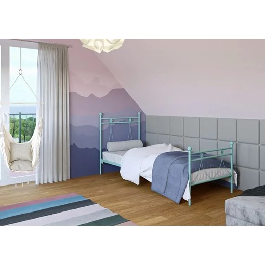 Jednoosobowe łóżko metalowe Rosette 90x200 - 17 kolorów Elior One Size okazyjna cena Edinos.pl
