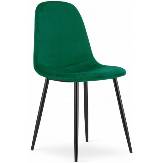 Ciemnozielone krzesło metalowe welurowe - Rosato 3X Elior One Size Edinos.pl