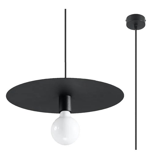 Czarna loftowa lampa wisząca kapelusz - EXX235-Flavis ze sklepu Edinos.pl w kategorii Lampy wiszące - zdjęcie 172263027