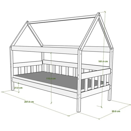 Łóżko dziecięce domek z drewna, wanilia - Dada 4X 200x90 cm Elior One Size Edinos.pl