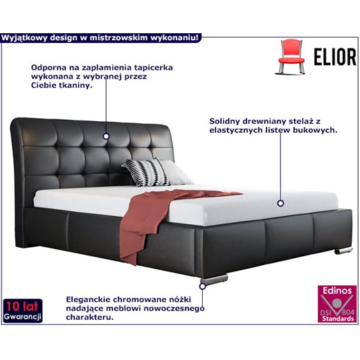 Łóżko pikowane Tibis 3X 140x200 - 44 kolory Elior One Size Edinos.pl
