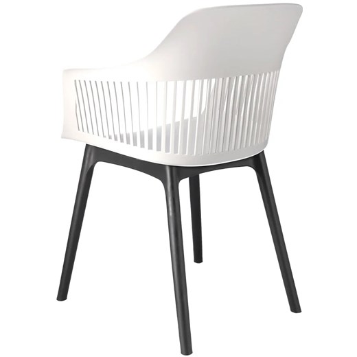 Białe krzesło z ażurowym oparciem do ogrodu - Sazo 4X Elior One Size wyprzedaż Edinos.pl
