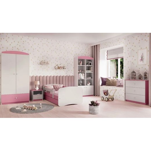 Łóżko dla dziewczynki z materacem Happy 2X mix 80x180 - różowe Elior One Size Edinos.pl