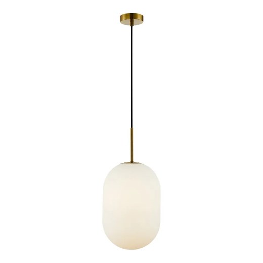 Złoty zwis z dużym szklanym kloszem - K402 W3-P17 ze sklepu Edinos.pl w kategorii Lampy wiszące - zdjęcie 172263546