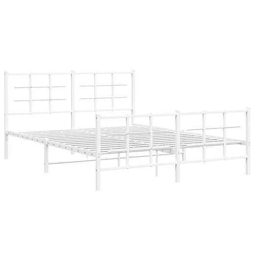 Metalowe białe łóżko loftowe 200x200 cm - Estris Elior One Size Edinos.pl