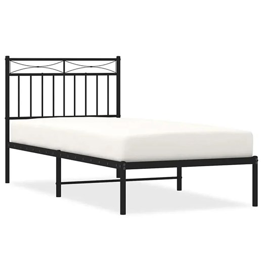 Czarne metalowe łóżko pojedyncze 90x200 cm - Envilo Elior One Size Edinos.pl