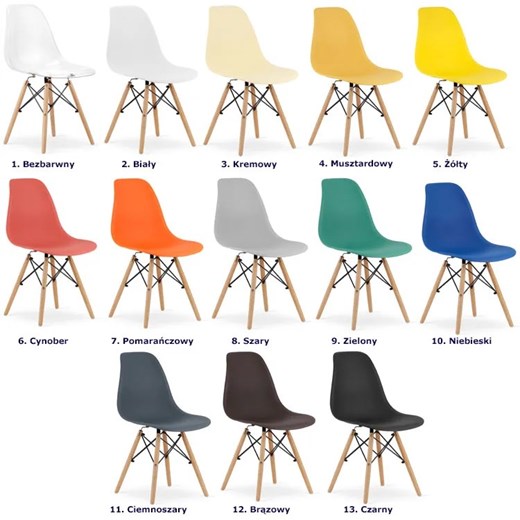 Komplet 4 pomarańczowych krzeseł - Naxin 4S Elior One Size Edinos.pl