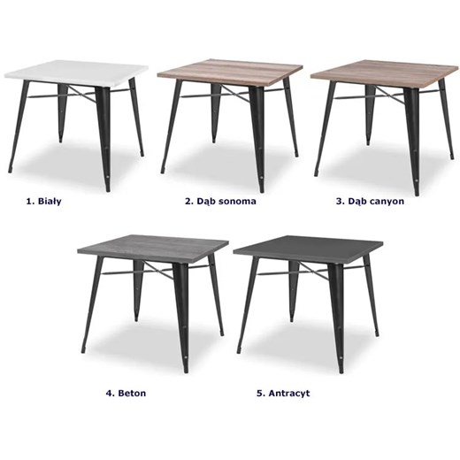 Biały kwadratowy stół kawiarniany - Mixo 3X Elior One Size Edinos.pl