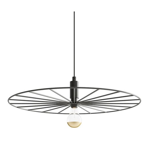 Czarna druciana okrągła lampa wisząca 45 cm - A194 B1-N78 ze sklepu Edinos.pl w kategorii Lampy wiszące - zdjęcie 172264256