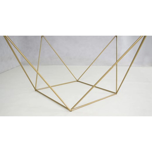 Druciany stolik kawowy dąb artisan+ złoty - Galapi 3X Elior One Size Edinos.pl