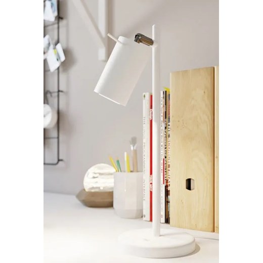 Biała lampka na biurko z ruchomym kloszem - A195-Rins Lumes One Size Edinos.pl