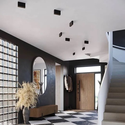 Czarny nowoczesny plafon spot sufitowy - A407-Irfo Lumes One Size Edinos.pl