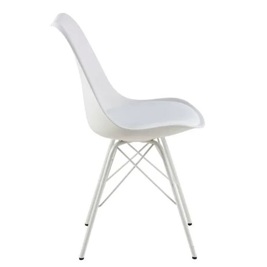 Nowoczesne krzesło tapicerowane Lindi - białe Elior One Size Edinos.pl