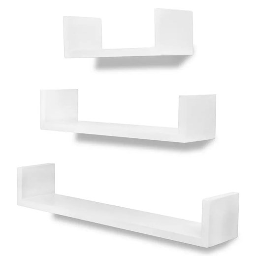 Zestaw białych półek ściennych - Baffic 2X ze sklepu Edinos.pl w kategorii Półki - zdjęcie 172265058