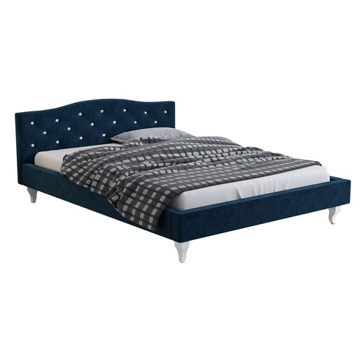 Pikowane łóżko w stylu glamour 140x200 - Krispi 40 kolorów ze sklepu Edinos.pl w kategorii Łóżka i materace - zdjęcie 172265146