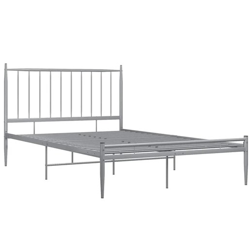 Szare metalowe łóżko z zagłówkiem 140x200 - Bumlo ze sklepu Edinos.pl w kategorii Łóżka i materace - zdjęcie 172265199