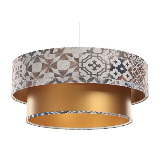 Złota lampa wisząca z welurowym abażurem - S433-Majra Lumes One Size Edinos.pl