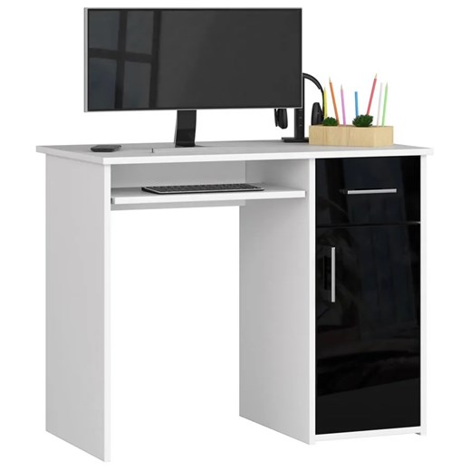 Biało czarne biurko połysk - Esman 3X ze sklepu Edinos.pl w kategorii Biurka dziecięce - zdjęcie 172265399
