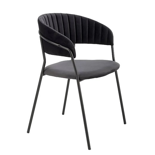 Czarne tapicerowane krzesło - Eledis 4X Elior One Size Edinos.pl