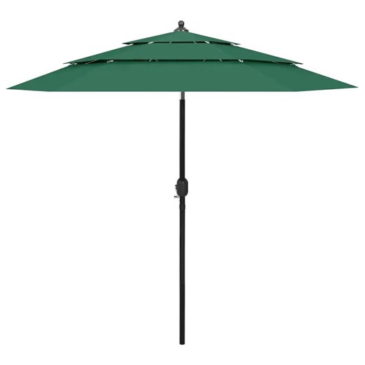 Zielony parasol ogrodowy trzypoziomowy - Haru ze sklepu Edinos.pl w kategorii Parasole ogrodowe - zdjęcie 172265716