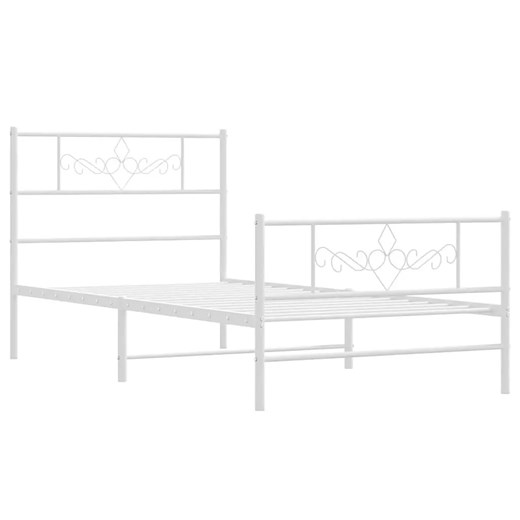 Rustykalne białe łóżko z metalu 90x200 cm - Radina ze sklepu Edinos.pl w kategorii Łóżka i materace - zdjęcie 172265848