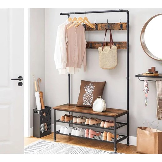 Szafka na buty z wieszakiem na ubrania w stylu loft - Fixi Elior One Size Edinos.pl