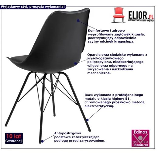 Krzesło czarne Lindi Elior One Size Edinos.pl