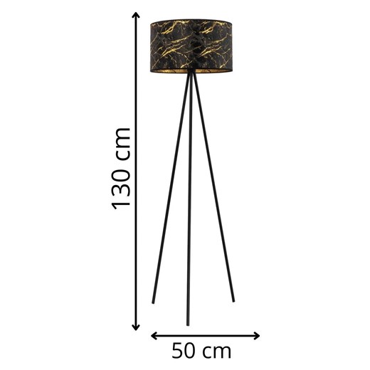 Czarno-złota lampa podłogowa trójnóg - S700-Porsa Lumes One Size Edinos.pl
