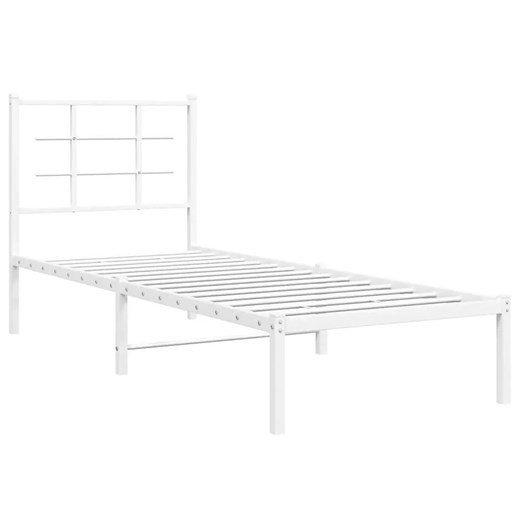 Białe metalowe łóżko w stylu loftowym 100x200 cm - Laxo ze sklepu Edinos.pl w kategorii Łóżka i materace - zdjęcie 172266466