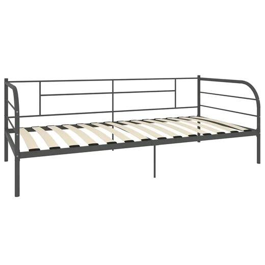 Szare metalowe łóżko pojedyncze 90x200 cm P0-L47 ze sklepu Edinos.pl w kategorii Łóżka i materace - zdjęcie 172266526