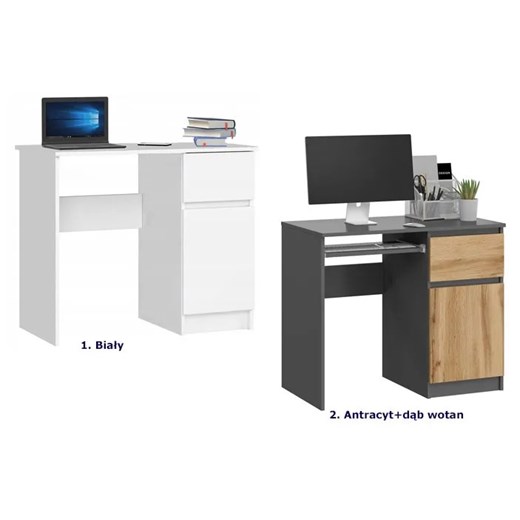 Białe minimalistyczne biurko pod laptopa - Akos Elior One Size wyprzedaż Edinos.pl