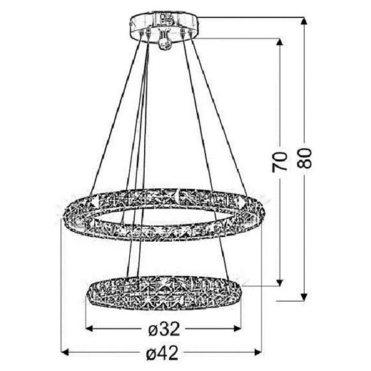Kryształowa lampa wisząca dwa okręgi - V071-Pelagio Lumes One Size Edinos.pl