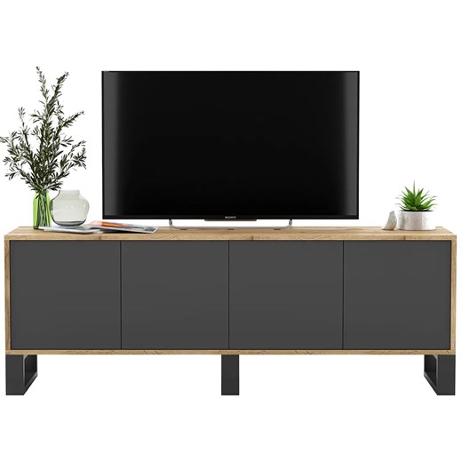 Szafka rtv dąb wotan + grafit M6-T50 ze sklepu Edinos.pl w kategorii Szafki RTV - zdjęcie 172267197