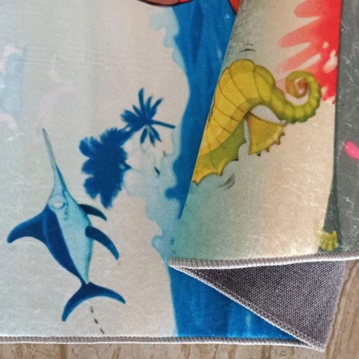 Prostokątny dywan dla dziecka wodne zwierzątka - Idem 9X Profeos One Size okazja Edinos.pl
