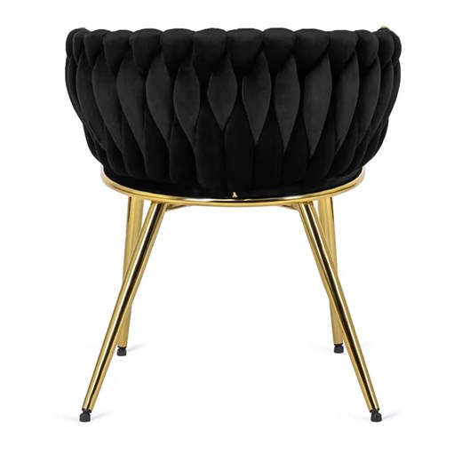 Czarne krzesło plecione w stylu glamour - Upro Elior One Size Edinos.pl