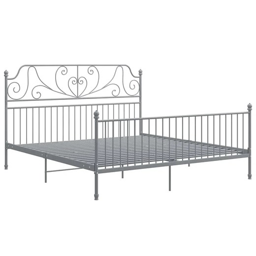 Szare metalowe łózko z zagłówkiem 180x200 cm - Hadson ze sklepu Edinos.pl w kategorii Łóżka i materace - zdjęcie 172267435