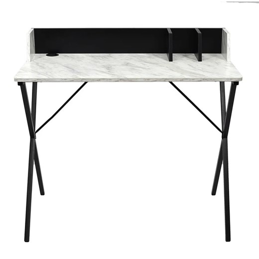 Industrialne biurko z metalowym stelażem marmur + czarny - Erys Elior One Size Edinos.pl