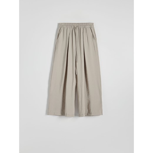 Reserved - Spodnie culotte z modalu - jasnoszary ze sklepu Reserved w kategorii Spodnie damskie - zdjęcie 172269909