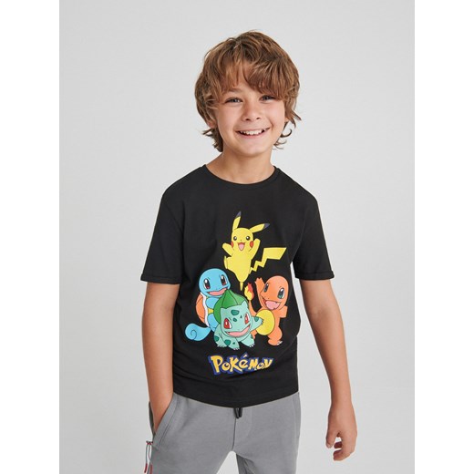 Reserved - T-shirt z nadrukiem Pokémon - czarny ze sklepu Reserved w kategorii T-shirty chłopięce - zdjęcie 172269968