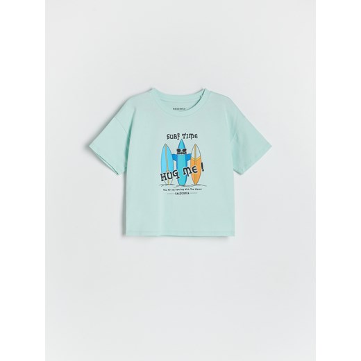 Reserved - T-shirt z nadrukiem - jasnoturkusowy ze sklepu Reserved w kategorii Koszulki niemowlęce - zdjęcie 172269997