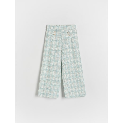 Reserved - Tweedowe spodnie - jasnoturkusowy ze sklepu Reserved w kategorii Spodnie dziewczęce - zdjęcie 172270398