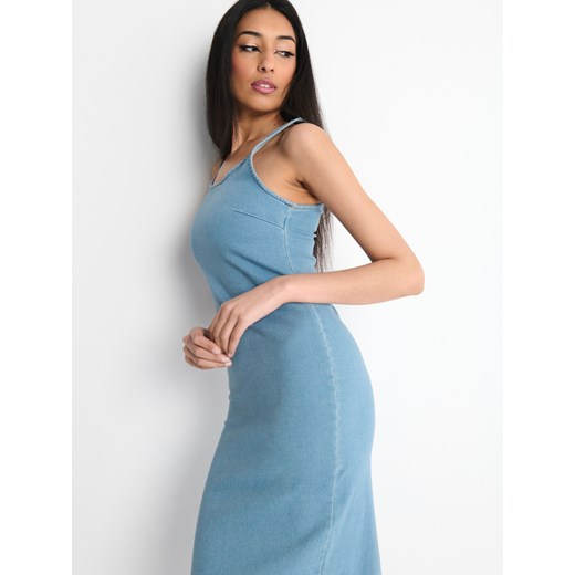 Sinsay sukienka z okrągłym dekoltem bez rękawów 