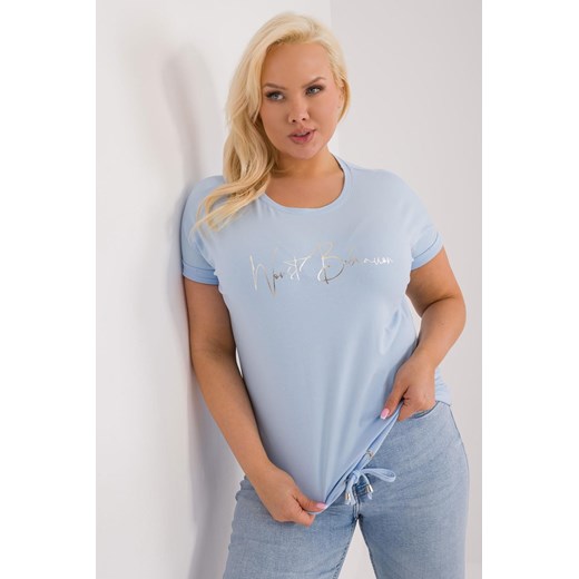 Damska koszulka plus size jasno niebieska ze sklepu 5.10.15 w kategorii Bluzki damskie - zdjęcie 172272706