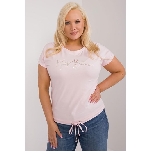 Damska koszulka plus size jasno różowa ze sklepu 5.10.15 w kategorii Bluzki damskie - zdjęcie 172272745