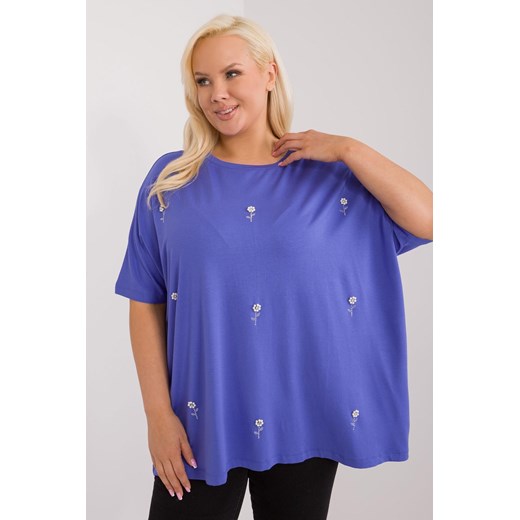 Bluzka plus size z aplikacjami fioletowa ze sklepu 5.10.15 w kategorii Bluzki damskie - zdjęcie 172272768