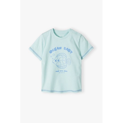 T-shirt niemowlęcy niebieski Ocean baby - 5.10.15. ze sklepu 5.10.15 w kategorii Koszulki niemowlęce - zdjęcie 172272826