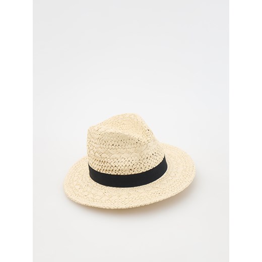 Reserved - Pleciony kapelusz z papierowej słomki - kremowy ze sklepu Reserved w kategorii Kapelusze damskie - zdjęcie 172274418